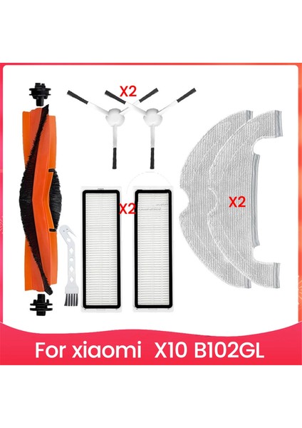 Xiaomi Robot Vacuum X10 B102GL Robot Vacuum Cleaner Için Aksesuar Seti Ana Yan Fırça Hepa Filtre Paspas Pedleri (Yurt Dışından)