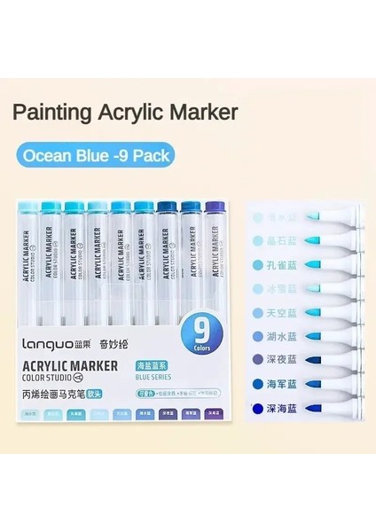 9/144 Renkler Akrilik Boya Sanat Markeri Kalem Diy Boyama Kart Seramik Taş Kupa Cam Kumaş Giysileri Sanat Sarf Malzeme: Set Q (Yurt Dışından)