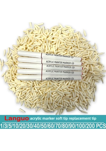 200/1 Pcs Akrilik Pigment Işaretleri Için Dil Değiştirme Çekirdekleri Yumuşak Çift Uçlar Çocuklar Için Dıy Boyama Okulu Malzemeleri Kırtasiye Renk: 5 Pcs (Yurt Dışından)