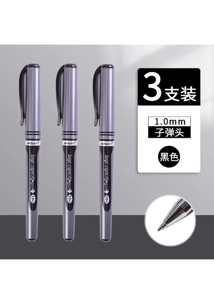 Mg 1.0 mm Nötr Kalem Büyük Kapasiteli Kalın Ofis Iş Kalemi Yazma Imza Kalem Ofis Okulu Maddeleri: Mavi 3pc/mürekkep Renk: Siyah (Yurt Dışından)