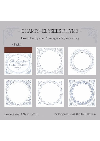 Bahçesi Seine Serisi Vintage Flower Sınır Peyzaj Notu Yaratıcı Diy Journal Malzeme Kolaj Kırtasiye Renk: Bqb-Sshbdhy-02 (Yurt Dışından)