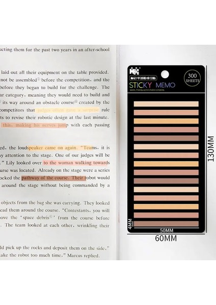 300 Sheets Rainbow Renk Dizin Etiket Notu Not Ped Su Geçirmez Şeffaf Yapışkan Notlar Okul Malzemeleri Kawaii Kırtasiye Renk: 2 (Yurt Dışından)