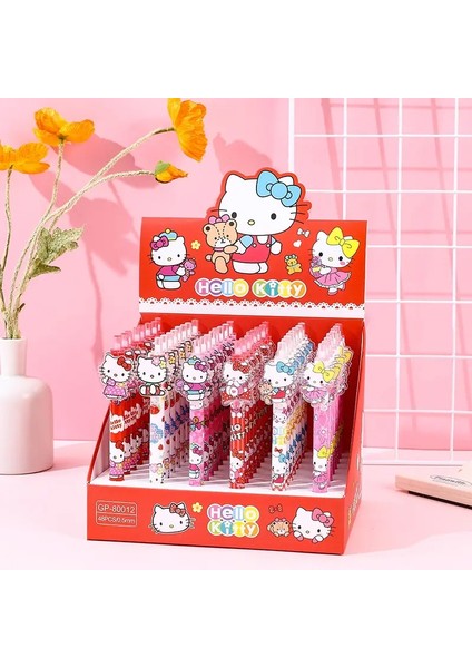 Sanrio Cartoon Jel Kalem 24/48PCS Hello Kitty Mutlu Yıllar Yaratıcı 0.5 Siyah Okul Kırtasiye Ofis Imza Kalemleri Color: 24PCS Kutu/mürekkep Rengi Yok: Siyah (Yurt Dışından)
