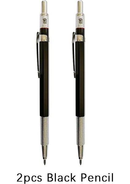 2.0mm Mekanik Kalem Seti 2b Siyah Kurşun Dolunlu Sanat Eskiz Taslak Çizim Yazma Yazma Malzemeleri Renk: 2 Pcs Blac Pencil (Yurt Dışından)