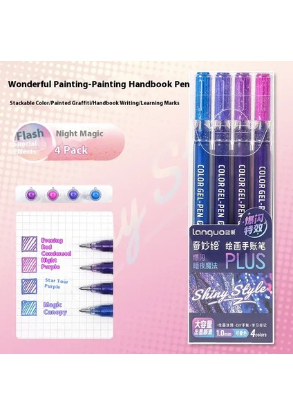 Jel Kalem Parıltısı Jel Kalem Seti Dilli Metalik Parıltılı Renkler Jel Kalemleri Okul Malzemeleri Renkli Kalem Öğrencileri Vurgulayıcı Kalem Renklerini Işaretleyen: 4 Renk B (Yurt Dışından)