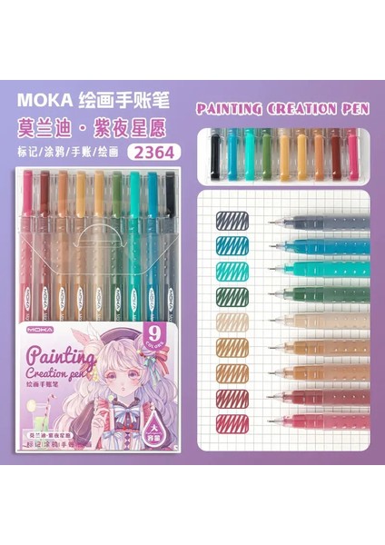 102/9 Renkler Morandi Renkli Jel Kalem Öğrenci Notu Defter Not Defter Boyama Graffiti Renk Kurtarıcı Ofis Okulu Malzemeleri: Seriesmorandi Mor (Yurt Dışından)