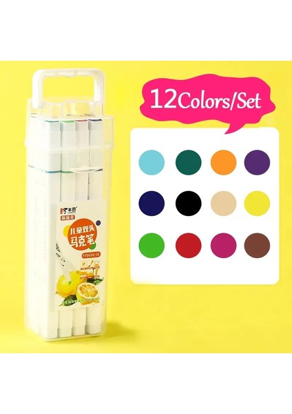 12-48 Renkler Art Manga Marker Set Kalemler Çift Kafa Seti Boya Hostligherin (Yurt Dışından)