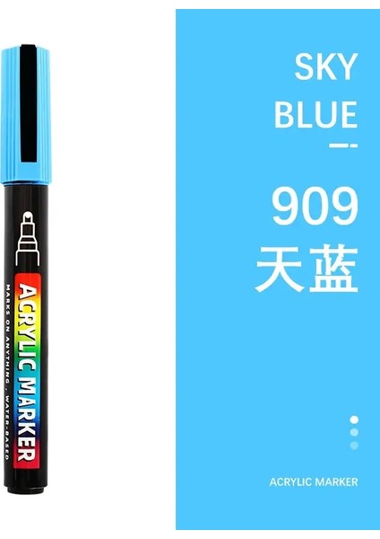 Roise 12 Renk Akrilik Marker Pen Boyama Sanat Malzemeleri Çocuk Kırtasiye Ofisi Öğrenci Malzemeleri Sevimli Jel Kalem Kalem Kawaii Renk: Sky Mavisi (Yurt Dışından)