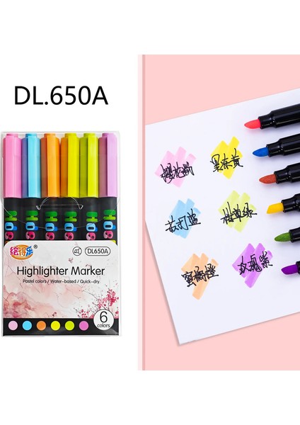6pcs Pastel Avantajlar Kalem 30 Molors Floresan Kanca Kalem Renkli Mark Kalem Japon Için Sevimli Işaretçiler: DL.650E (Yurt Dışından)