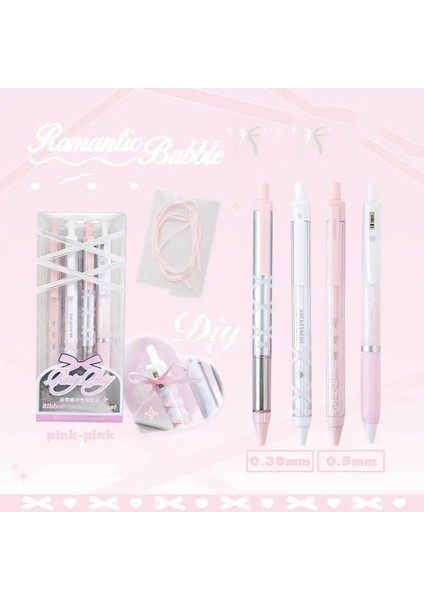 4pcs/set Bale Kayışı Bale Serisi Jel Kalem Kurdele Pres Siyah Mürekkep Pres Jel Kalem Nötr Kalem Parlak Sansasyon (Yurt Dışından)