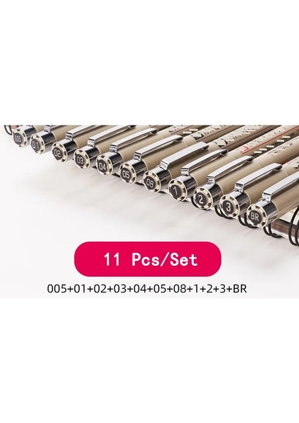 Manga Işaretleri Set Iğne Kalemi Sanatı Kanca Hattı Kalemi Kalem Kroki Sanat Okulu Malzemeleri Kawaii Kortajyeri Yazı Işaretçisi Renk: 11 Pcs Set (Yurt Dışından)
