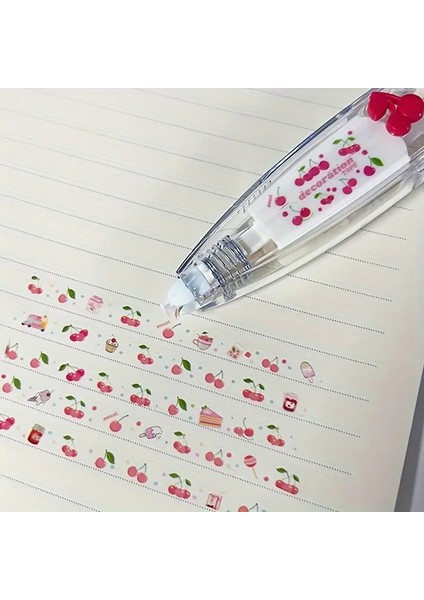 1 Adet Sevimli Kawaii Mekanik Tasarım Düzeltme Bandı - Dekorasyon Günlükleri ve Okul Malzemeleri Için Mükemmel Solun: Kiraz (Yurt Dışından)