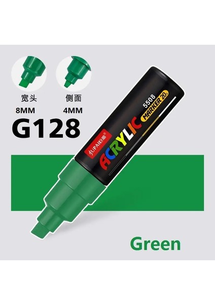 Büyük Kapasiteli Akrilik Marker Kalem 8MM/15MM Ultra Geniş Çizgi Genişliği 15 Renk Pop Kalemler Renk El Çizilmiş Reklam Poster Işaretçileri Renk: 1 Pc 8mm Yeşil (Yurt Dışından)