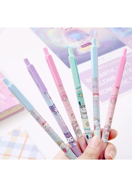 Sanrio Mekanik Kalem 12/60 Pcs Kuromi Melody Karikatür Pochacco Hareketli 0.5black Kalemler Ilköğretim Okulu Öğrenci Kırtasiye: 12 Pcs Kutu Yok 0.5 (Yurt Dışından)