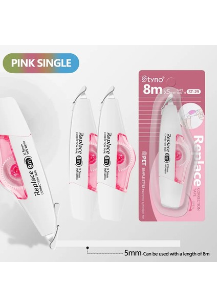 1pcs 8m*5mm Düzeltme Bandı Şeffaf Öğrenci Kawaii Bant Sevimli Modifikasyon Düzeltici Bant Ofisi Okul Kırtasiye Malzemeleri (Yurt Dışından)