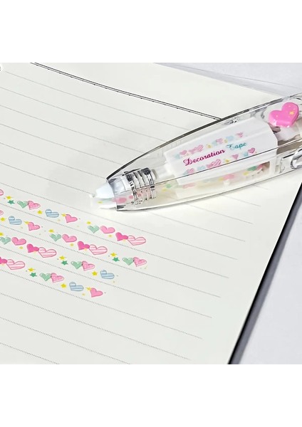 1 Adet Sevimli Kawaii Mekanik Tasarım Düzeltme Bandı - Dekorasyon Günlükleri ve Okul Malzemeleri Için Mükemmel Renk: Pembe Aşk Kalp (Yurt Dışından)