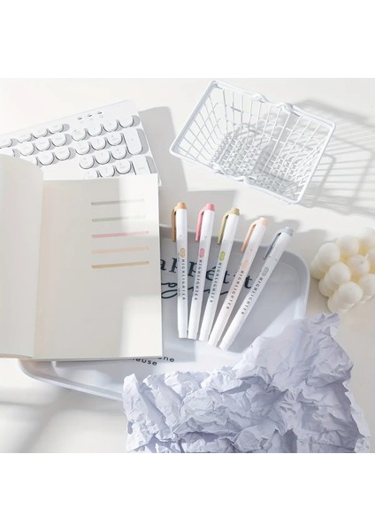 5 Renk/kutu Renkler Çift Başlıklı Yüksek Sıcaklık Kalem Seti Floresan Çizim Işaretleri Yüksek Lighters Pens Art Sevimli Pastel Stiltelycolor: Doğal (Yurt Dışından)