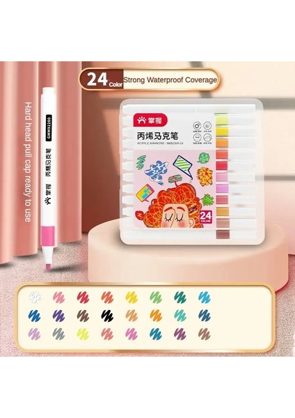 12/24/36/48/60 Opak Renk Katmanlama Renkler Işaretçisi Sert/yumuşak Uç Korece Kırtasiye Okulu Malzemeleri Renk: 24 Renk (Sert Uç) (Yurt Dışından)