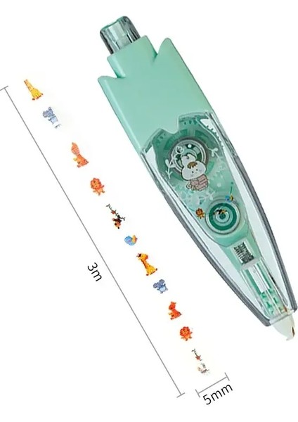 Sevimli Çizgi Düzeltme Kaseti Güzel Kawaii Hayvan Kek Kız Desen Düzeltme Kaseti Öğrenci Dey Decro Scrapbook Journalcolor: No.4 (Yurt Dışından)