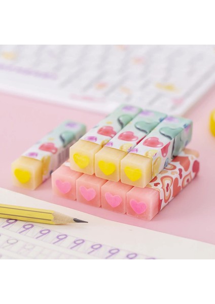 3pcs/lot Karikatür Yaratıcı Meyve Silgi Öğrencileri Sınavı Kalem Silgisi Çocuk Kırtasiye Boyama Taslak Silgi Okulu Kawaii Renk: Love 3pcs (Yurt Dışından)