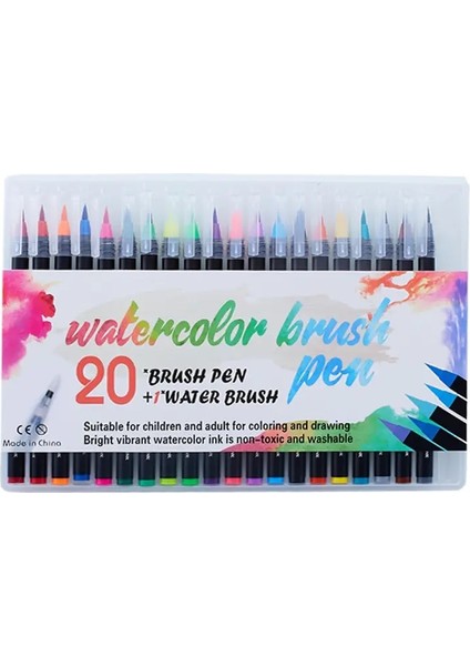20-72 Renkler Suluboya Fırça Kalemleri Sanat Işaretçisi Kalemler Okul Malzemeleri Için Kırtasiye Çizim Boyama Kitapları Manga Çizgi Roman Kaligrafycolor: Mb-20 Renk (Yurt Dışından)