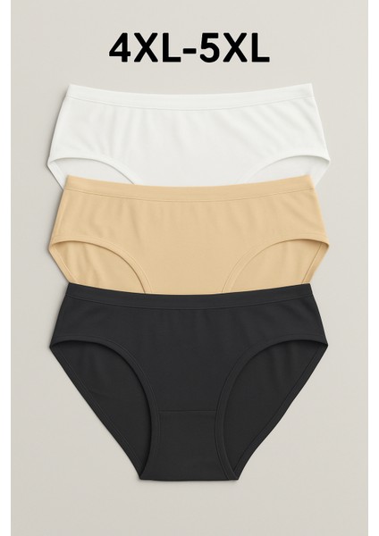 Kadın Büyük Beden (Mı Emay 6141 4xl ve 6152 5xl) 3'lü Yüksek Bel Bato Külot modelleri