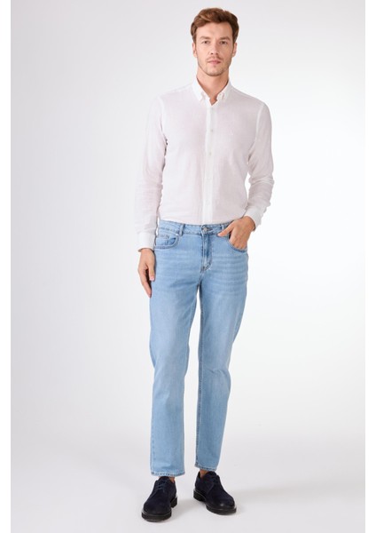 Açık Mavi Regular Fit Erkek Denim Pantolon