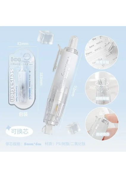 Kawaii Dondurma Renk Düzeltme Bant Çalışma Düzeltici Yapışkan Bant Okulu Ofis Malzemeleri Renk: Beyaz (Yurt Dışından)