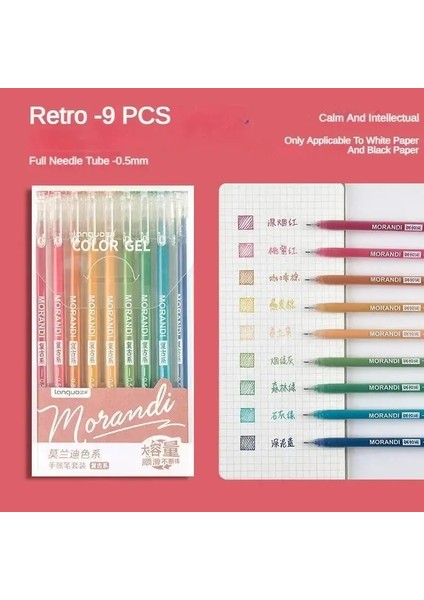 162/9 Renkler Kawaii Morandi Jel Kalem Çizim Çıkarma Öğrenci Günlüğü Scrapbook Resim Sevimli Okul Ofis Kurtarı (Yurt Dışından)