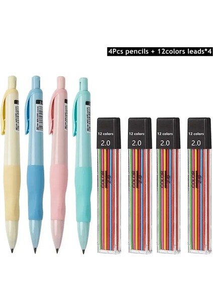 Sevimli Yunus 2mm Mekanik Kalemler Set Carpenter Çizim Hb Pencil Çizim Çizim Için 2.0 mm Çizim Kawaii Okul Malzemeleri Renk: 2.0 Kalem Seti H (Yurt Dışından)