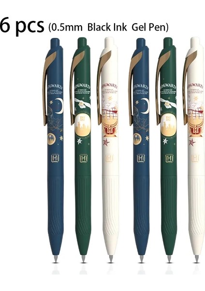 Deli 3/6/9pcs Harry Potter Jel Kalem 0.5mm Hızlı Kurucu Siyah Mürekkep Yüksek Kaliteli Yazma Kırtasiye Çalışma Ofisi Malzemeler: 6 Pc/mürekkep Renk: Siyah (Yurt Dışından)