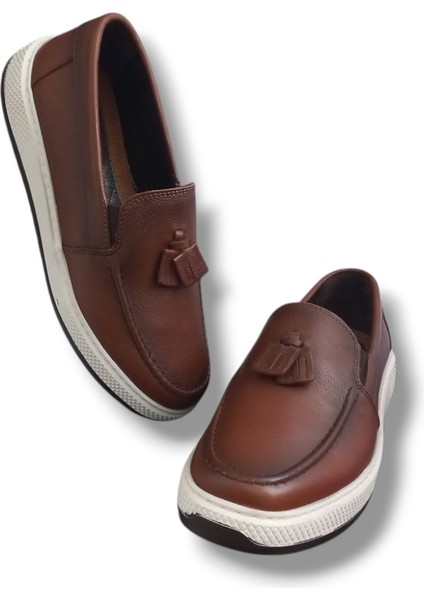 GR0318 Hakiki Deri Hafif Beyaz Poli Taban Yazlık Erkek Püsküllü Üst Kalite Loafer Ayakkabı fırsatları