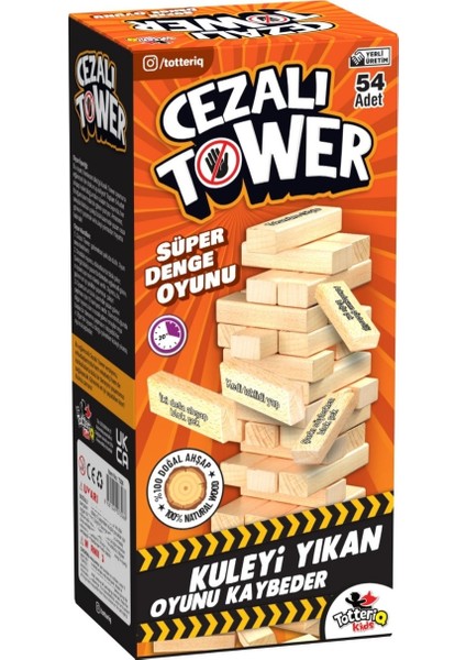 Cezalı Jenga Denge Oyunu Cezalı Tower Büyük Boy 54 Parça