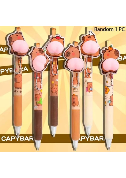 1pc Karikatür Capya Poposu Presleme Nötr Kalem Komik Yazı Kalemleri Hızlı Kuruyan Pürüzsüz Kawaii Pens Estetik Kırtasiye (Yurt Dışından)