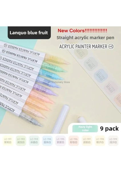 126/9 Doğrudan Sıvı Akrilik Boya Kalemleri Kaya Boyama Taşı Için Fırça Renk Markeri Kalemi Noel Dıy Sanat Malzemeleri Istasyonculuk: Açık Renkler (Yurt Dışından)