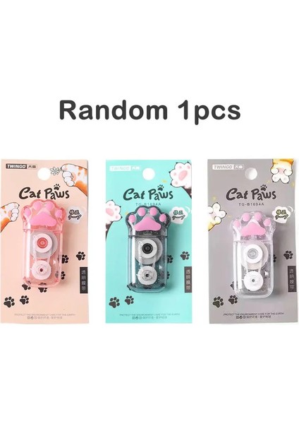 Twingo Kawaii Cat Claw Düzeltme Bandı - Taşınabilir Beyaz Çıkış Bant, 6m Öğrenci Ödülü ve Ofis Kırtasiyesi Hediye Rolor: 1 Adet Trans. Renk (Yurt Dışından)