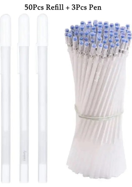 12/53 Pcs Jel Kalem Seti Altın/gümüş/beyaz Jel Kalem Beyaz Mürekkep Beyaz Kalem Çizimi, Eskiz, Illüstrasyon Deisgn Renk: BEYAZ-53PCS Set A (Yurt Dışından)