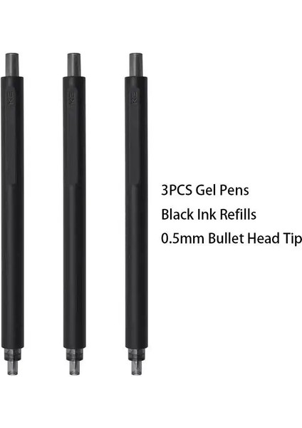 Kaco Roket Yüksek Kaliteli Yaratıcılık 0.5mm Siyah Mürekkep Jel Kalem Düzgün Yazma Hızlı Kurutma Ofis Okulu Malzemeleri Kırtasiye Renk: 3 Siyah (Yurt Dışından)
