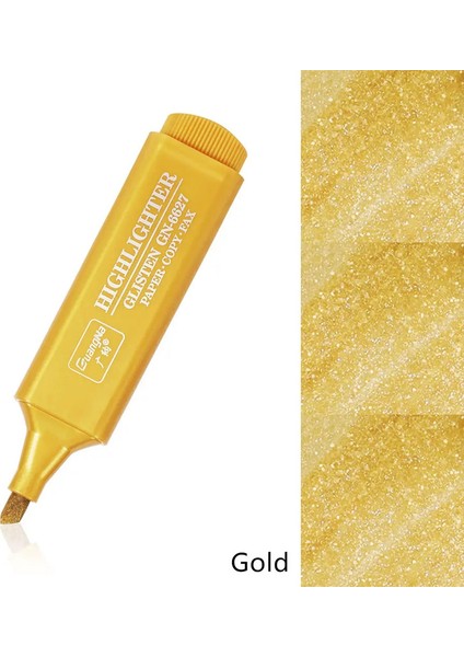 8 Renk Metalik Vurgulayıcı Süper Flaş Floresan Kalem Metalik Parıltı Vurgulayıcı Işaretleyicileri Not Alıyor Günlük Kayma Malzemeleri Renk: Altın (Yurt Dışından)