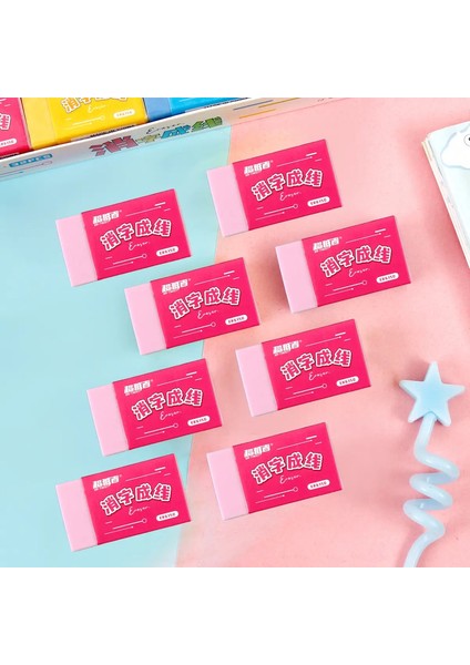 4/8pcs Renkli Silgiler, Okul Ofisi, Öğrenci Sınavları, Resim, Sanat, Kalem, Kırtasiye, Silgiler, Doğum Günü ve Festival Hediyeleri Renk: Pembe 8 Adet (Yurt Dışından)