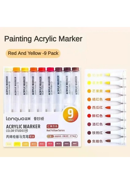 171/9 Renkler Doğrudan Sıvı Akrilik Boya Işaretçisi Kalem Seti Dıy Boyama Çizim Taş Ayakkabı Cam Okulu Sanat Malzemeleri Kırtasiye Renk: Set G (Yurt Dışından)