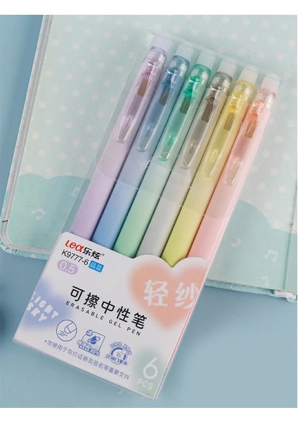 6pcs/set Silinebilir Jel Kalemler Kawaii 0.5mm Mavi/siyah Mürekkep Hızlı Kurutma St Jel Kalem Kırtasiye Okul Malzemeleri Ofis Öğrenci Çarşamba: Mavi (Yurt Dışından)