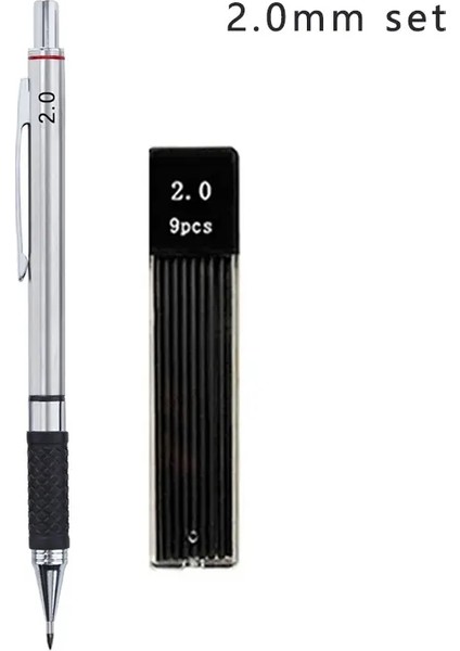Kalem Kavraması ile Metal Mekanik Kalem Seti Sanat Çizim Öğrenci Ofis Malzemeleri 0,5/0.7/0.9/2.0mm Otomatik Kalem Rengi: 2.0mm Ayarlayın (Yurt Dışından)