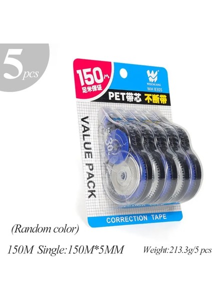 6pcs/set Okul Düzeltme Bant Silindir Basit Ofis Malzemeleri Kırtasiye Beyaz Çıkartma Bant Öğrencisi 150M Hata Silgi Bant Kitap Boyası: 6pcs 12M (Yurt Dışından)