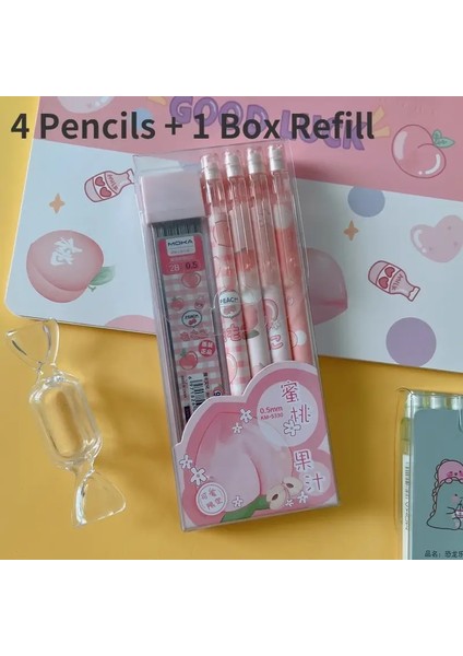 Otomatik Kalem Kutulu Karikatür Etkinlik Kalem Öğrenci Sevimli Yaratıcı Basın Kalemi Silgi ile Hediye Kırnı: Yeşil A1 (Yurt Dışından)