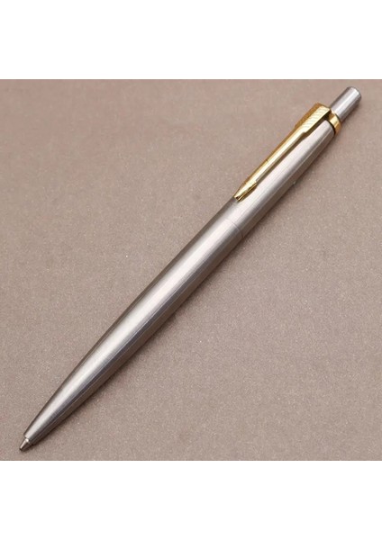 Lüks Kaliteli Metal Tükenmez Kalem Paslanmaz Çelik Renkli Imza Kalemi Yuvarlak Uçlu Kalem Kırtasiye Ofis Malzemeleri Yeni Renk: Altın (Yurt Dışından)