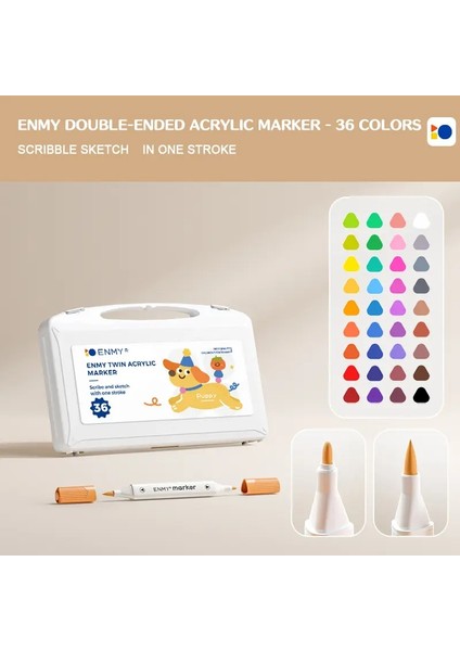 Eny Akrilik Işaretleyiciler Çift Uçlu Fastyding Su Geçirmez Renkli Işaretler Dıy Meraklıları 24/36/48/60/80 (Yurt Dışından)