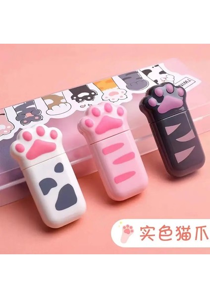 18M Büyük Kapasiteli Yaratıcı Sevimli Kedi Pençe Düzeltme Kaseti Öğrencisi Kawaii Dağarcığı: 3pcs Touing (Yurt Dışından)