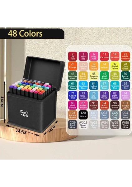 24-168 Renkler Işaretçiler Fırça Çizim Çizim Diy Renkini Boyamak Için Fosforlu Okul Sanat Malzemeleri Sanatçı Kırtasiye Noel Hediyeleri Renk: 48 Renk (Yurt Dışından)