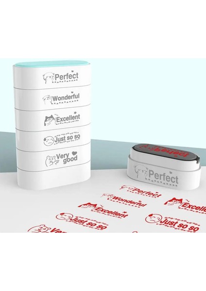 5. 1 Arada Mühür Damgası Taşınabilir Dıy Öğretmen Malzemeleri Öğretim Mühür Kırtasiye Plastik Pinyin Gözden Geçirilmiş Mühür Okul Toloru: Mavi-1 (Yurt Dışından)